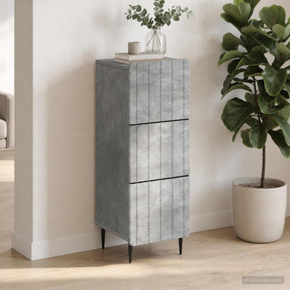 Drawer Cabinet 33 x 34.5 x 92 cm Engineered Wood Concrete Grey