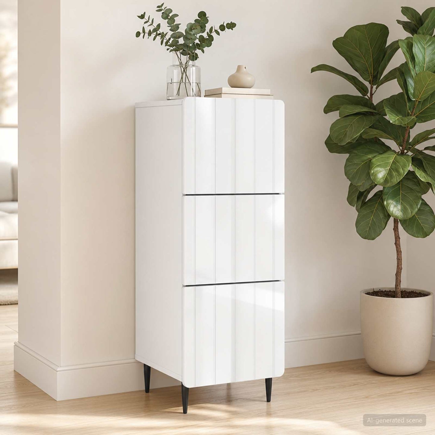 Drawer Cabinet 33 x 34.5 x 92 cm Engineered Wood