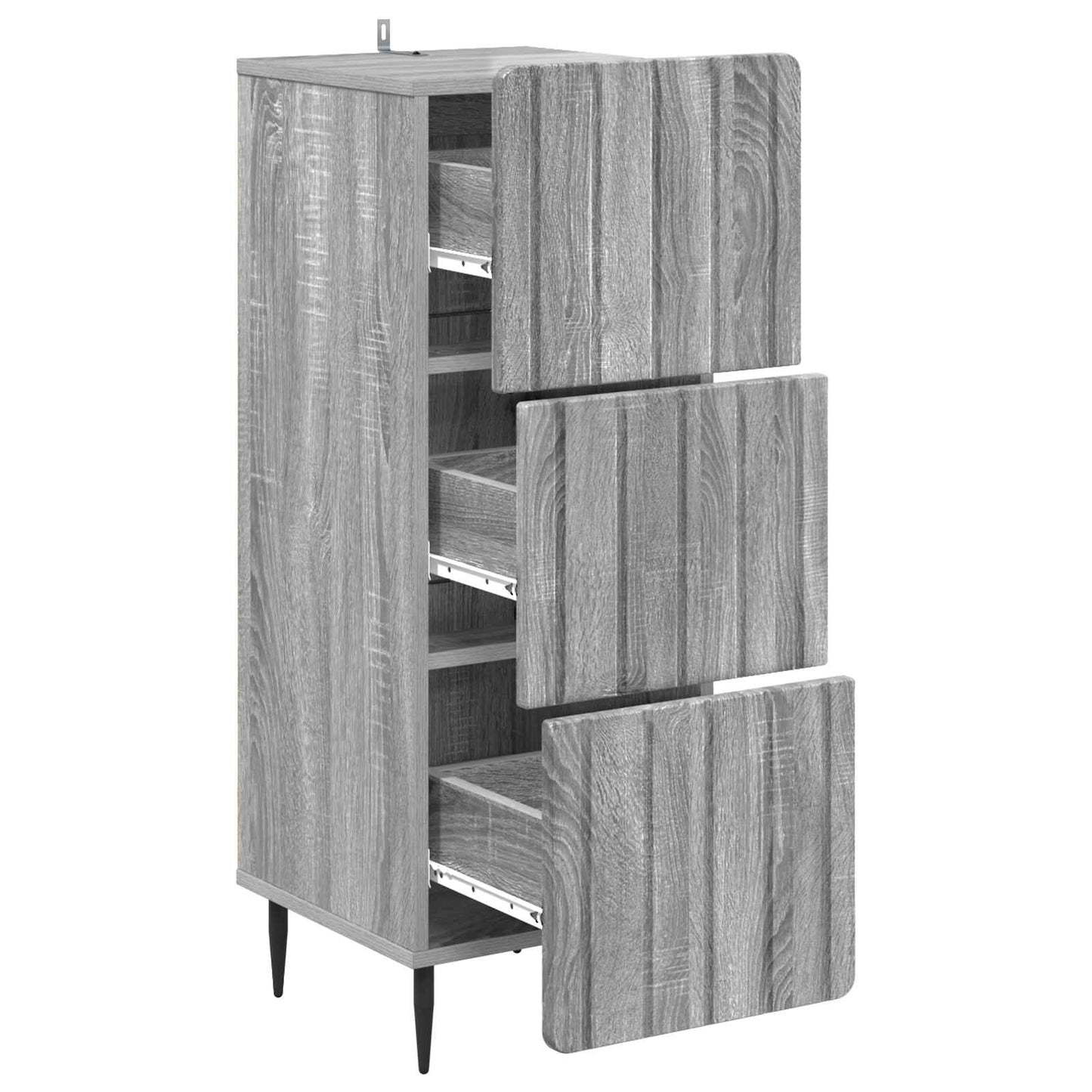 Drawer Cabinet Grey Sonoma 33 x 34.5 x 92 cm Engineered Wood