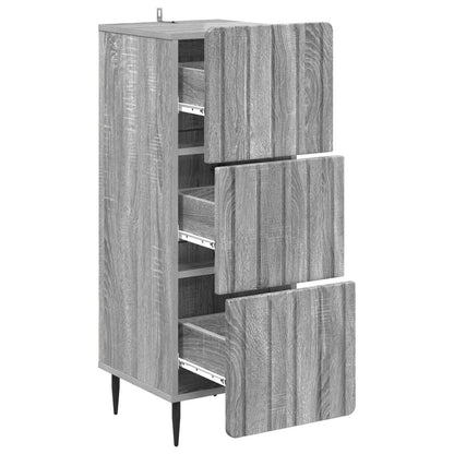 Drawer Cabinet Grey Sonoma 33 x 34.5 x 92 cm Engineered Wood