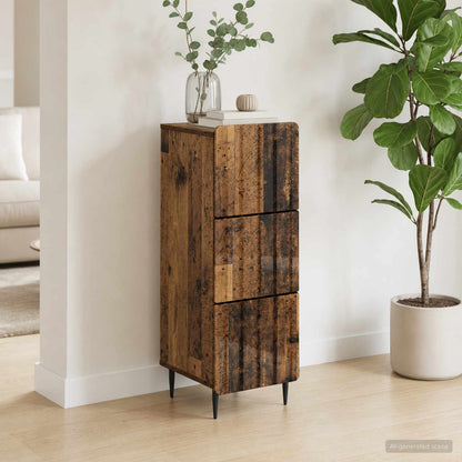 Drawer Cabinet 33 x 34.5 x 92 cm Engineered Wood Old Wood