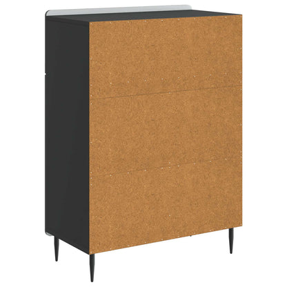 Sideboard with Drawer Black 66 x 34.5 x 92 cm Engineered Wood