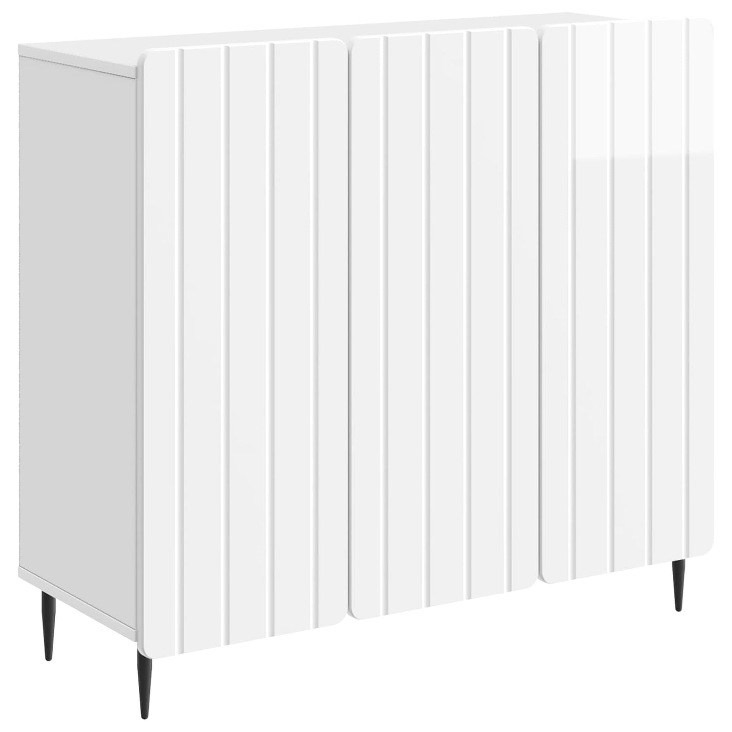 Sideboard High Gloss White 89 x 34.5 x 82 cm Engineered Wood