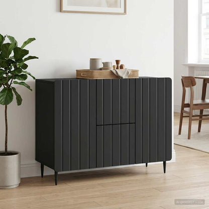 Sideboard with Drawer Black 89 x 34.5 x 62 cm Engineered Wood