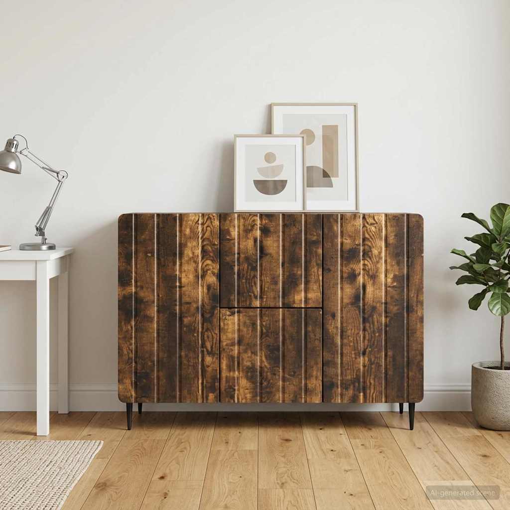 Sideboard Smoked Oak 89 x 34.5 x 62 cm Engineered Wood