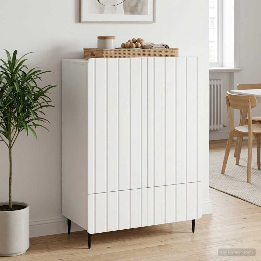 Sideboard White 66 x 34.5 x 97 cm Engineered Wood