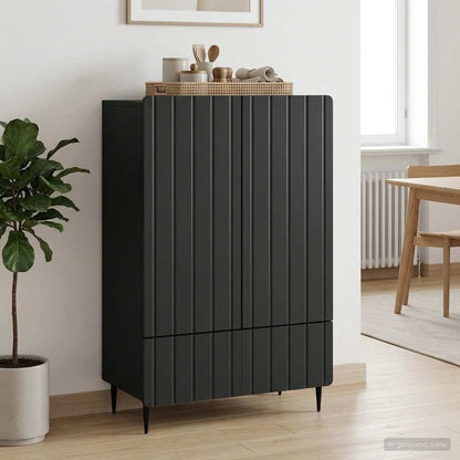 Sideboard with Drawer Black 66 x 34.5 x 97 cm Engineered Wood