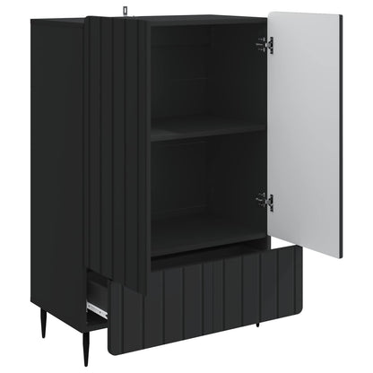 Sideboard with Drawer Black 66 x 34.5 x 97 cm Engineered Wood
