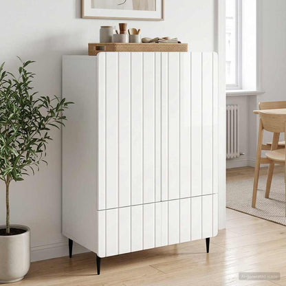 Sideboard High Gloss White 66 x 34.5 x 97 cm Engineered Wood