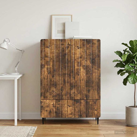 Sideboard Smoked Oak 66 x 34.5 x 97 cm Engineered Wood