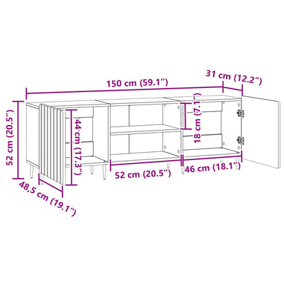 TV Cabinet Old Wood 150 x 31 x 52 cm Engineered Wood