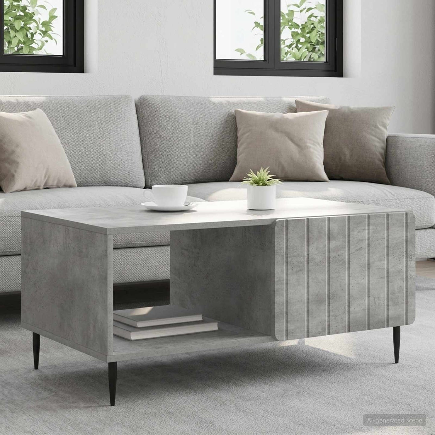 Coffee Table Concrete Grey 90 x 50 x 40 cm Engineered Wood
