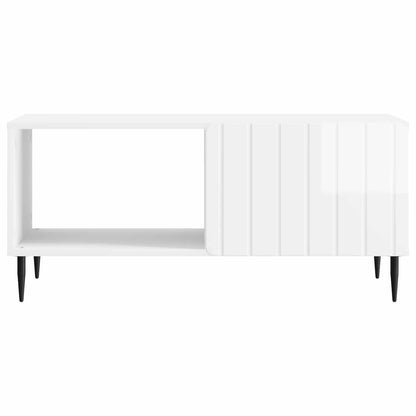 Coffee Table High Gloss White 90 x 50 x 40 cm Engineered Wood