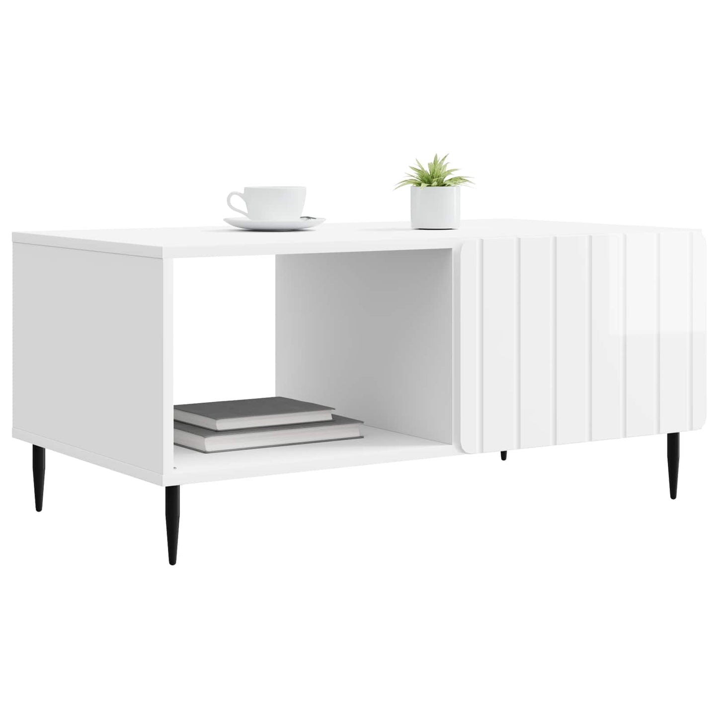 Coffee Table High Gloss White 90 x 50 x 40 cm Engineered Wood