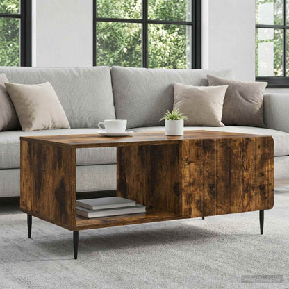 Coffee Table Smoked Oak 90 x 50 x 40 cm Engineered Wood