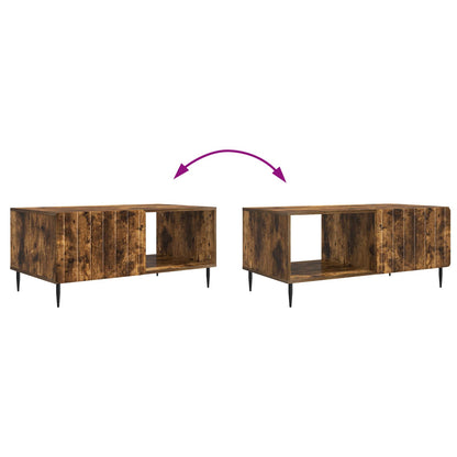 Coffee Table Smoked Oak 90 x 50 x 40 cm Engineered Wood