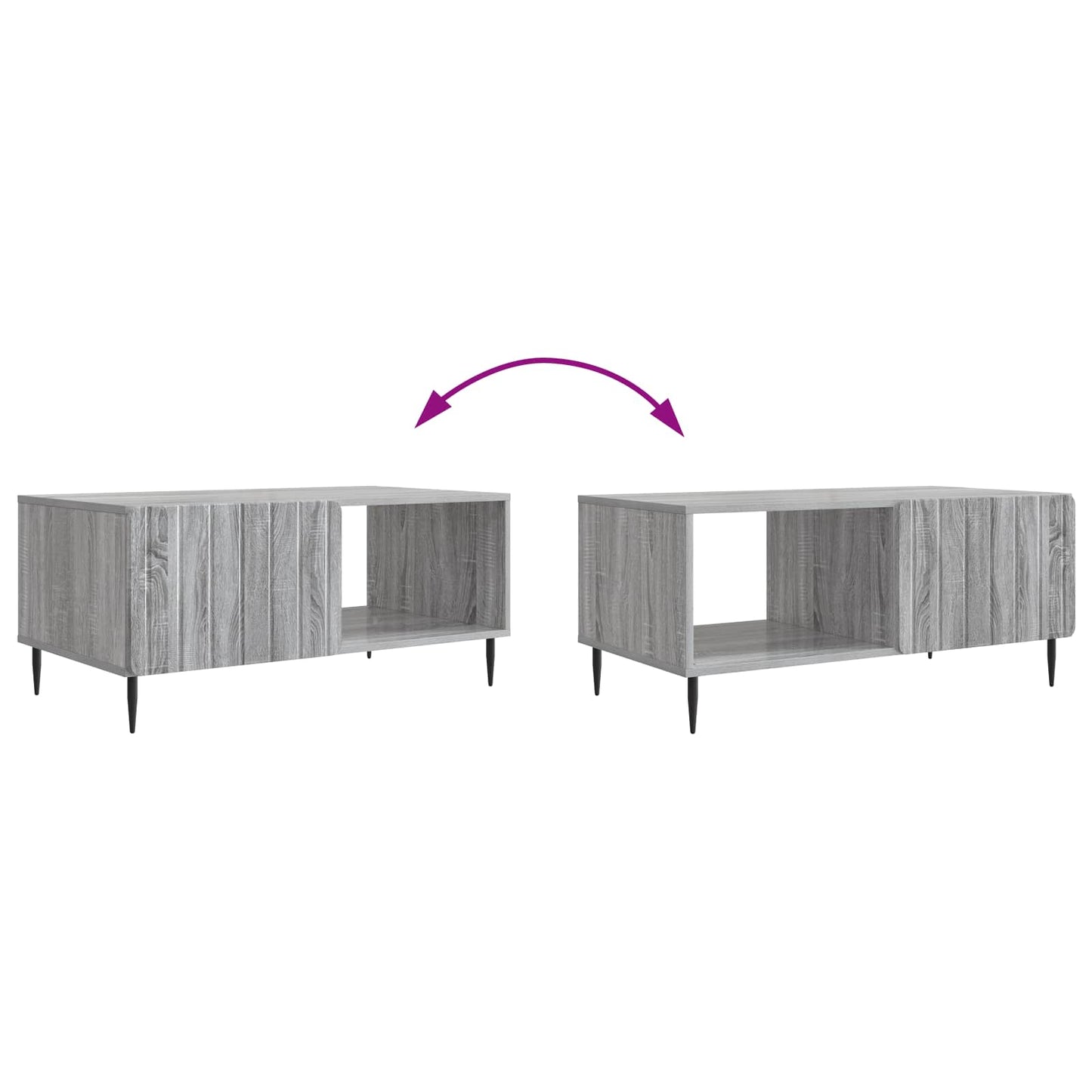 Coffee Table Grey Sonoma 90 x 50 x 40 cm Engineered Wood