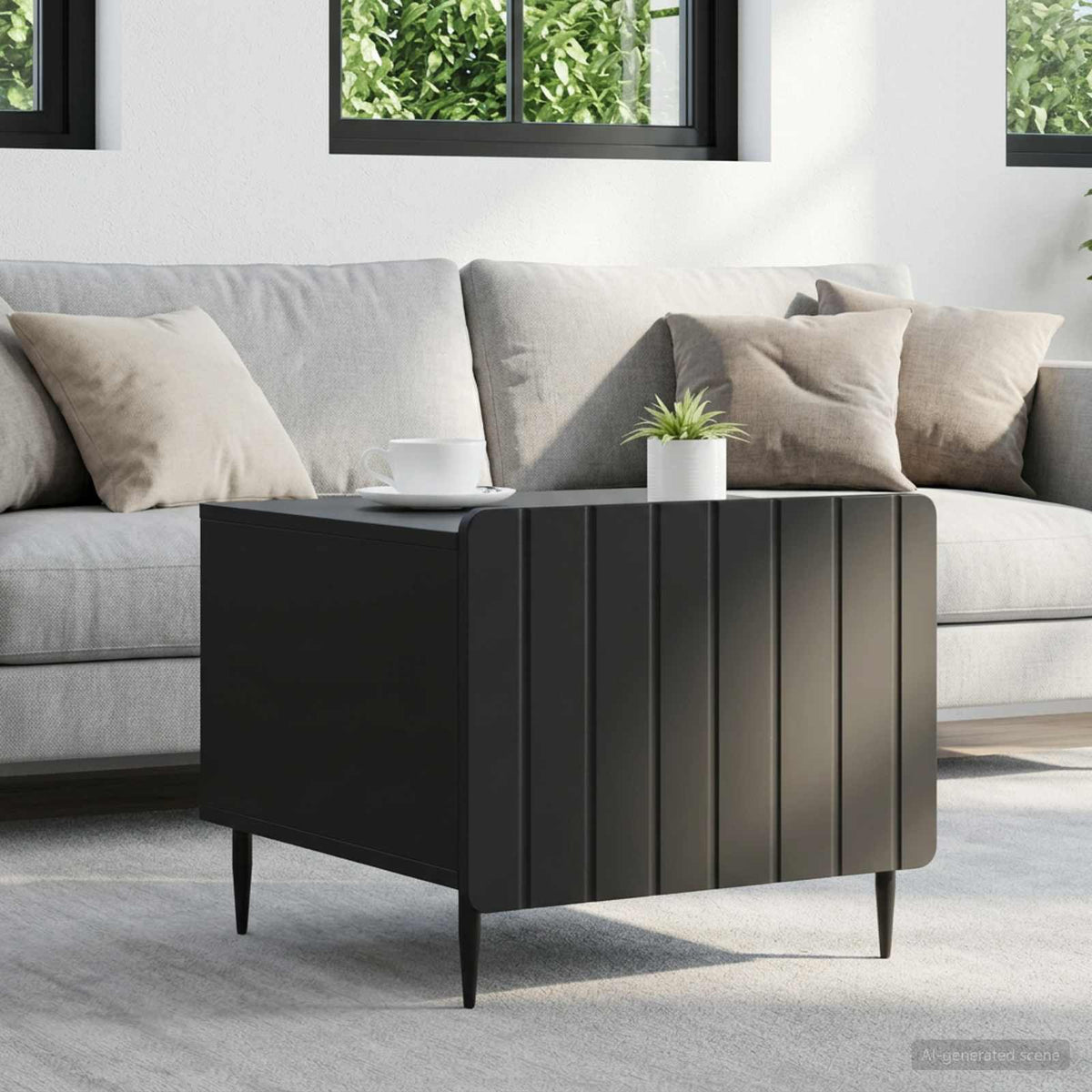 Coffee Table with Drawer Black 49 x 50 x 42 cm Engineered Wood