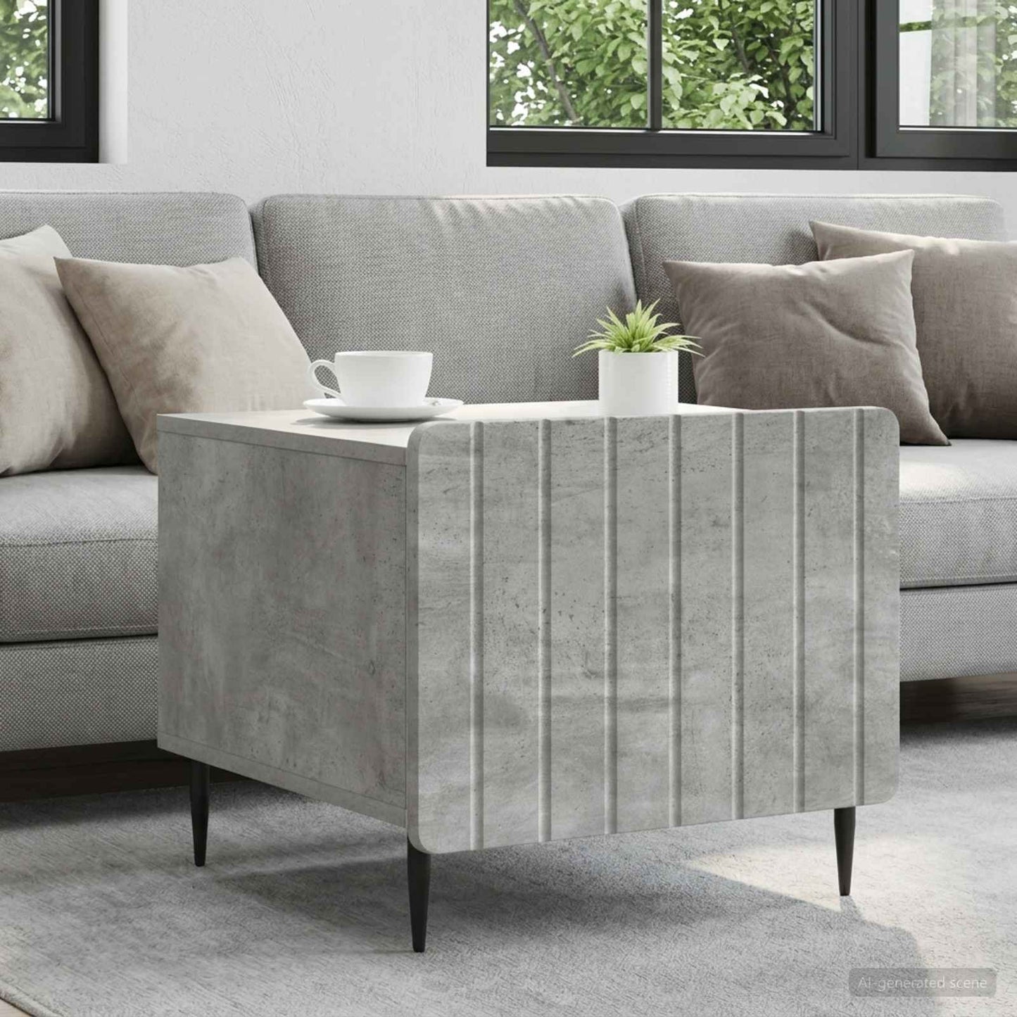 Coffee Table Concrete Grey 49 x 50 x 42 cm Engineered Wood
