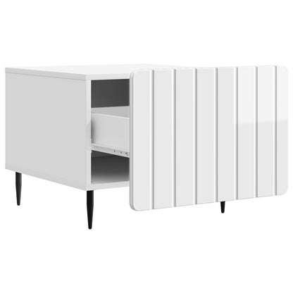 Coffee Table High Gloss White 49 x 50 x 42 cm Engineered Wood