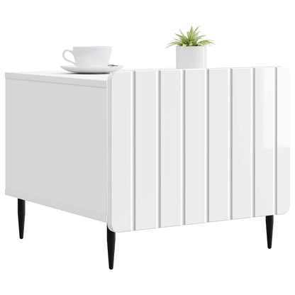 Coffee Table High Gloss White 49 x 50 x 42 cm Engineered Wood