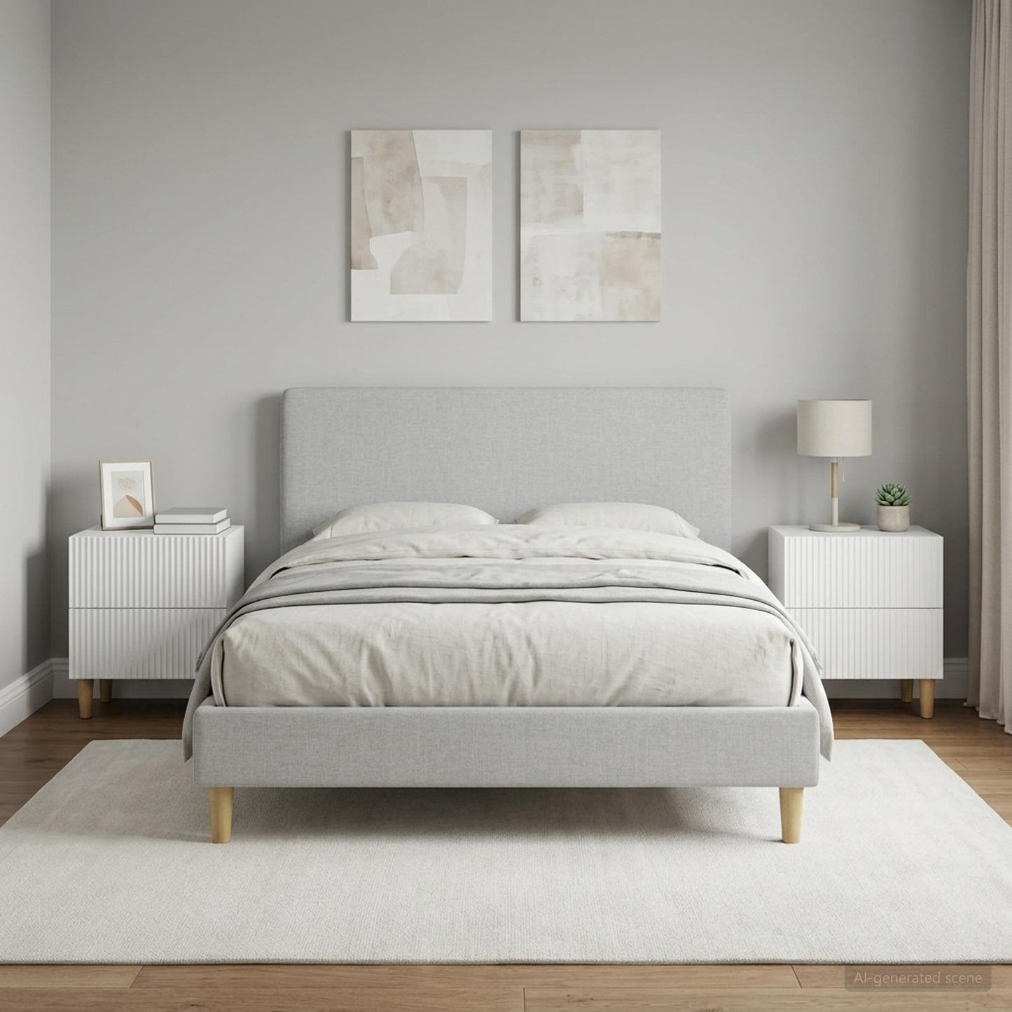 Bedside Cabinet 2 pcs White 43 x 34.5 x 48 cm Engineered Wood