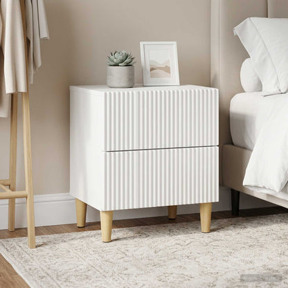 Bedside Cabinet 2 pcs White 43 x 34.5 x 48 cm Engineered Wood