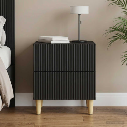 Bedside Cabinet Black 43 x 34.5 x 48 cm Engineered Wood