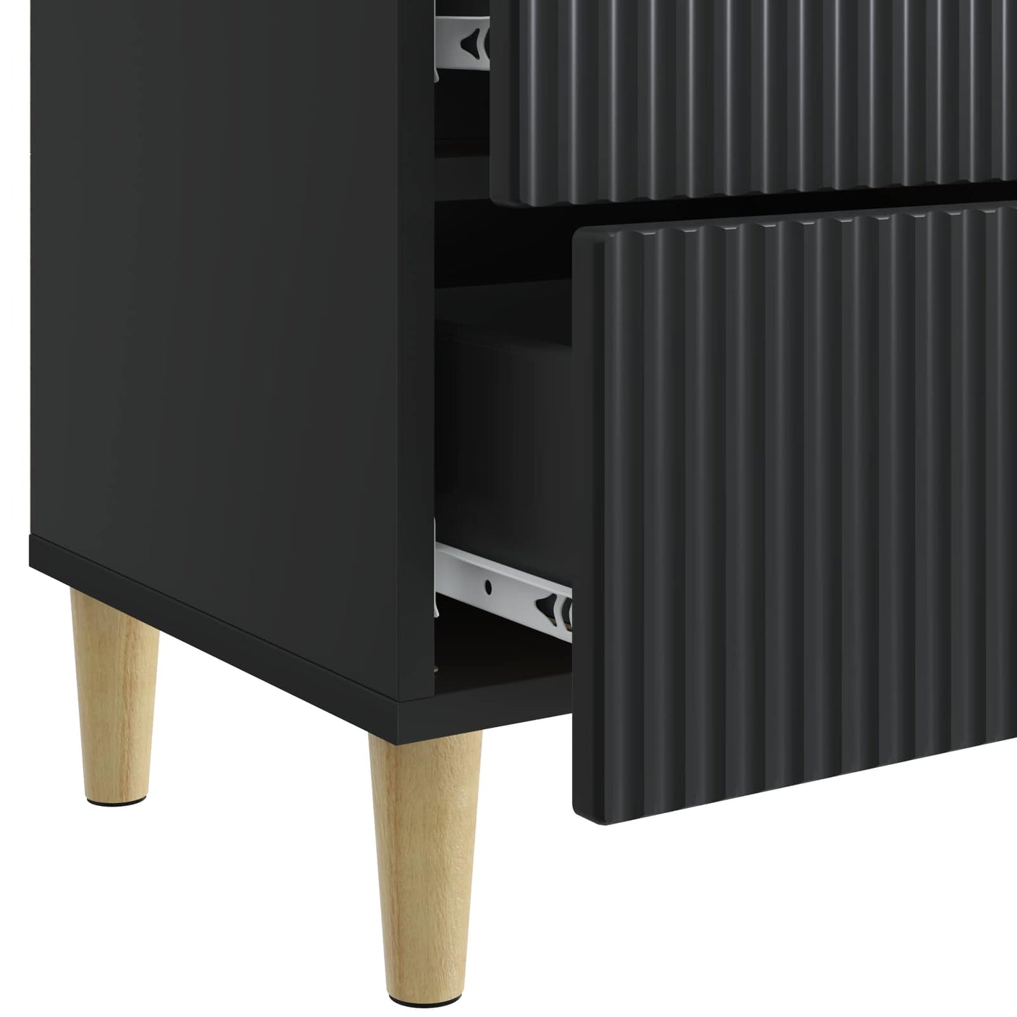 Bedside Cabinet 2 pcs Black 43 x 34.5 x 48 cm Engineered Wood