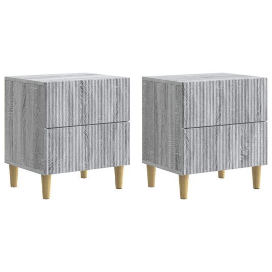 Bedside Cabinet 2 pcs Grey Sonoma 43 x 34.5 x 48 cm