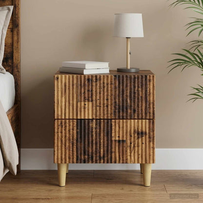 Bedside Cabinet Old Wood 43 x 34.5 x 48 cm Engineered Wood