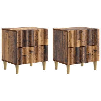 Bedside Cabinet with Drawer 2 pcs Old Wood 43 x 34.5 x 48 cm