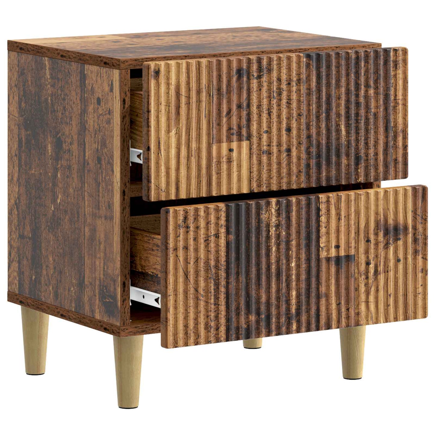 Bedside Cabinet with Drawer 2 pcs Old Wood 43 x 34.5 x 48 cm