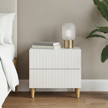 Bedside Cabinet White 62 x 34.5 x 48 cm Engineered Wood