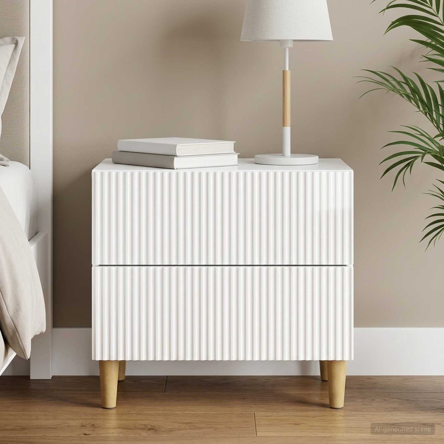 Bedside Cabinet with Drawer High Gloss White 62 x 34.5 x 48 cm
