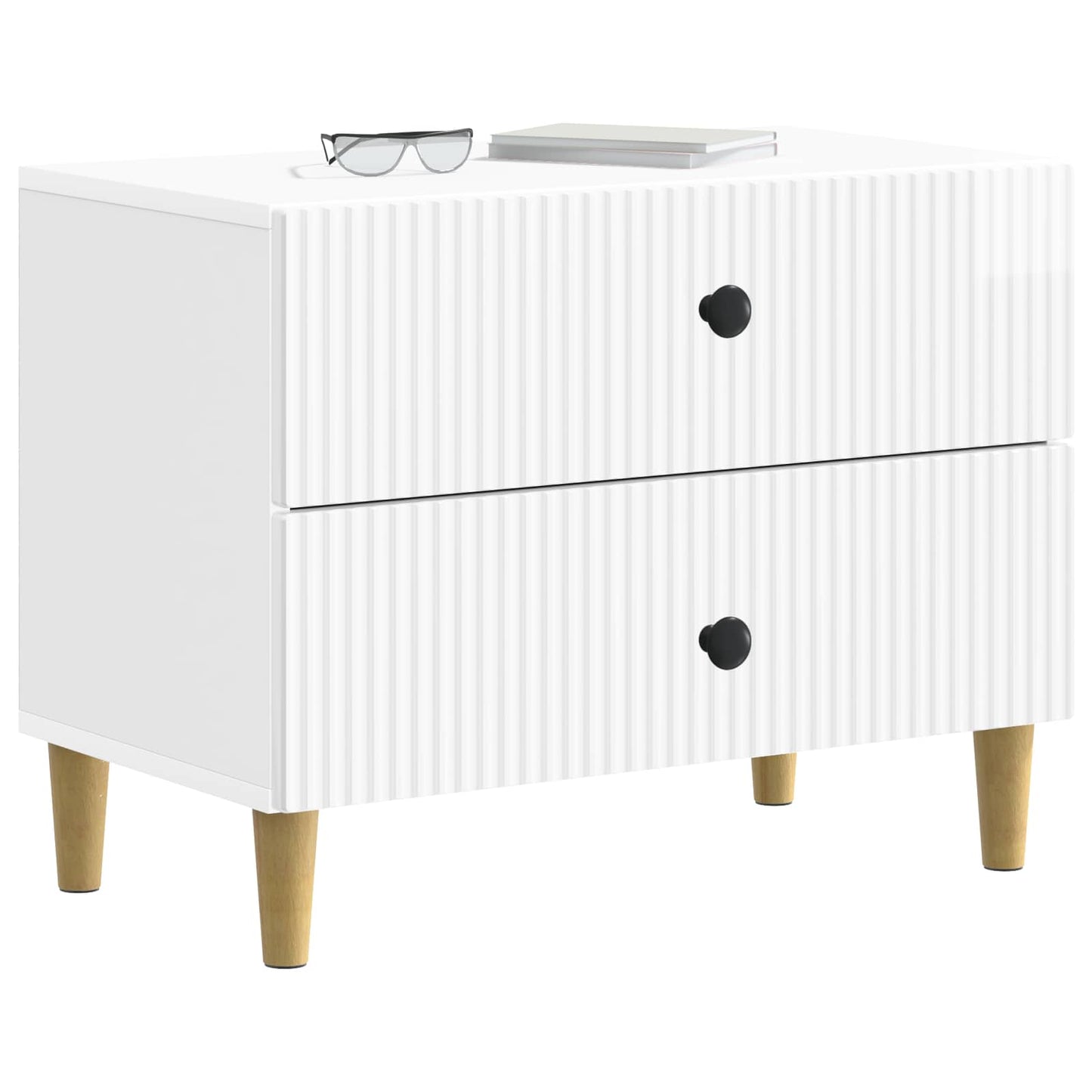 Bedside Cabinet with Drawer High Gloss White 62 x 34.5 x 48 cm