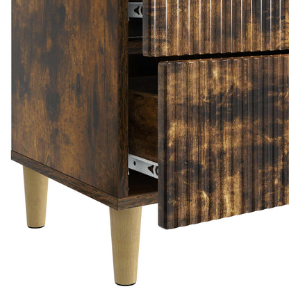 Bedside Cabinet Smoked Oak 62 x 34.5 x 48 cm Engineered Wood