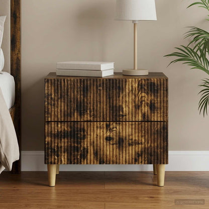 Bedside Cabinet Smoked Oak 62 x 34.5 x 48 cm Engineered Wood