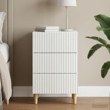 Bedside Cabinet White 43 x 41 x 66.5 cm Engineered Wood