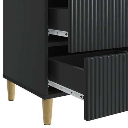 Bedside Cabinet Black 43 x 41 x 66.5 cm Engineered Wood