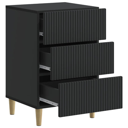 Bedside Cabinet Black 43 x 41 x 66.5 cm Engineered Wood