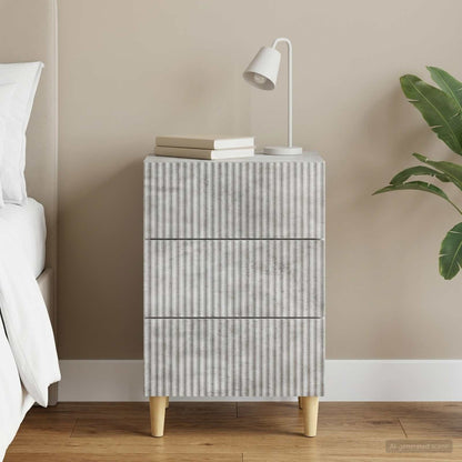 Bedside Cabinet Concrete Grey 43 x 41 x 66.5 cm Engineered Wood