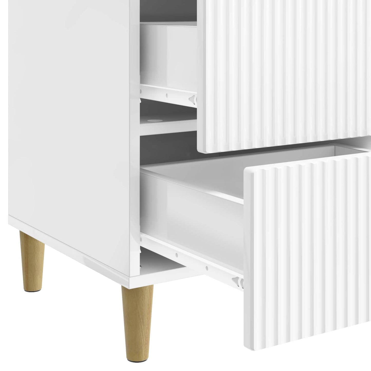 Bedside Cabinet High Gloss White 43 x 41 x 66.5 cm