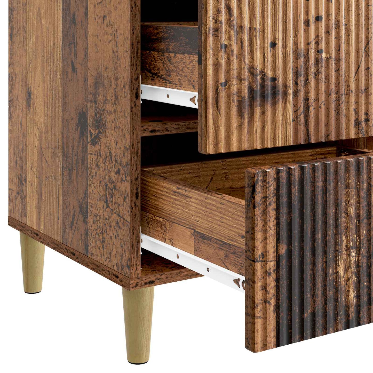 Bedside Cabinet Old Wood 43 x 41 x 66.5 cm Engineered Wood