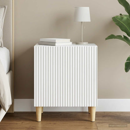 Bedside Cabinet White 43 x 34.5 x 50 cm Engineered Wood