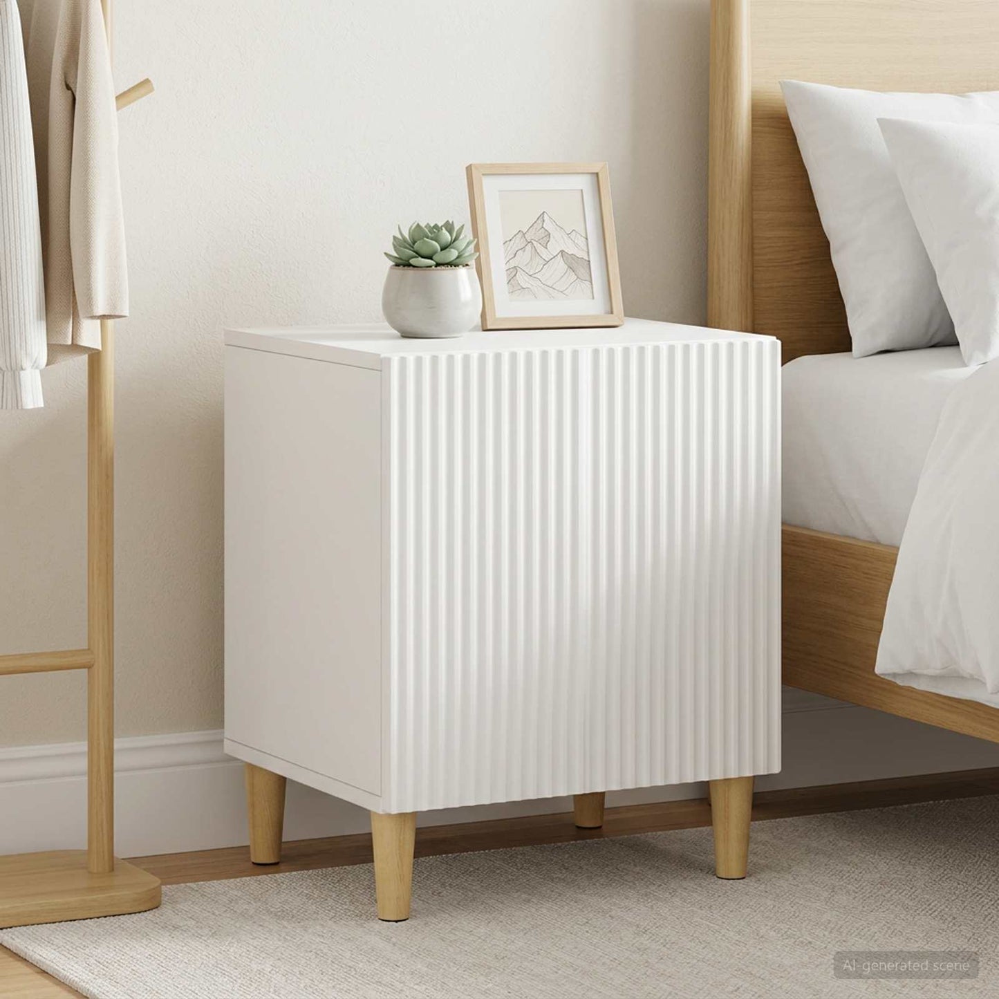 Bedside Cabinet 2 pcs White 43 x 34.5 x 50 cm Engineered Wood
