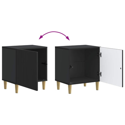 Bedside Cabinet Black 43 x 34.5 x 50 cm Engineered Wood