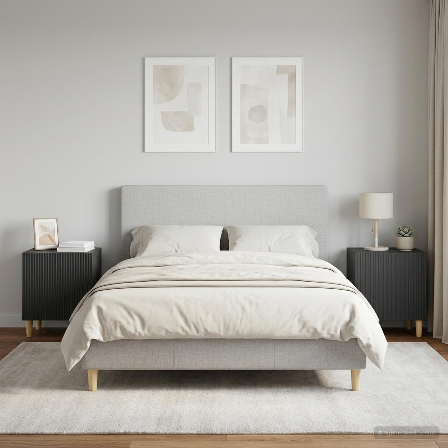 Bedside Cabinet 2 pcs Black 43 x 34.5 x 50 cm Engineered Wood