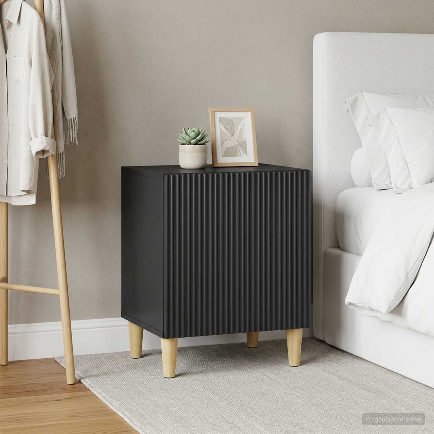 Bedside Cabinet 2 pcs Black 43 x 34.5 x 50 cm Engineered Wood