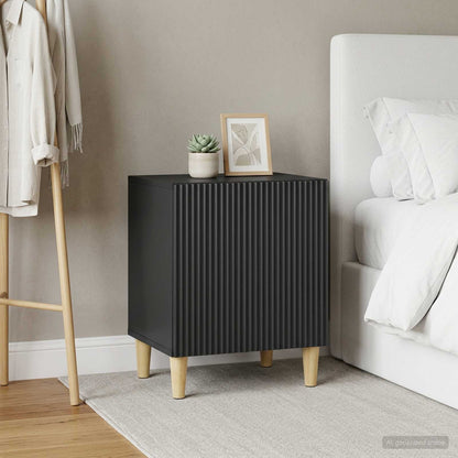 Bedside Cabinet 2 pcs Black 43 x 34.5 x 50 cm Engineered Wood